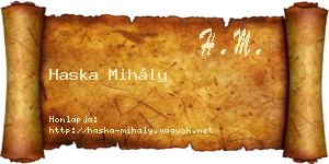 Haska Mihály névjegykártya